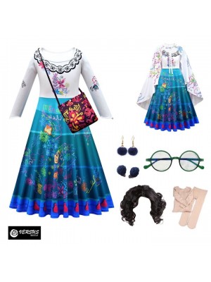 Simil Mirabel Costume Carnevale Encanto Vestito Bambina Cosplay Dress ENCAN03
